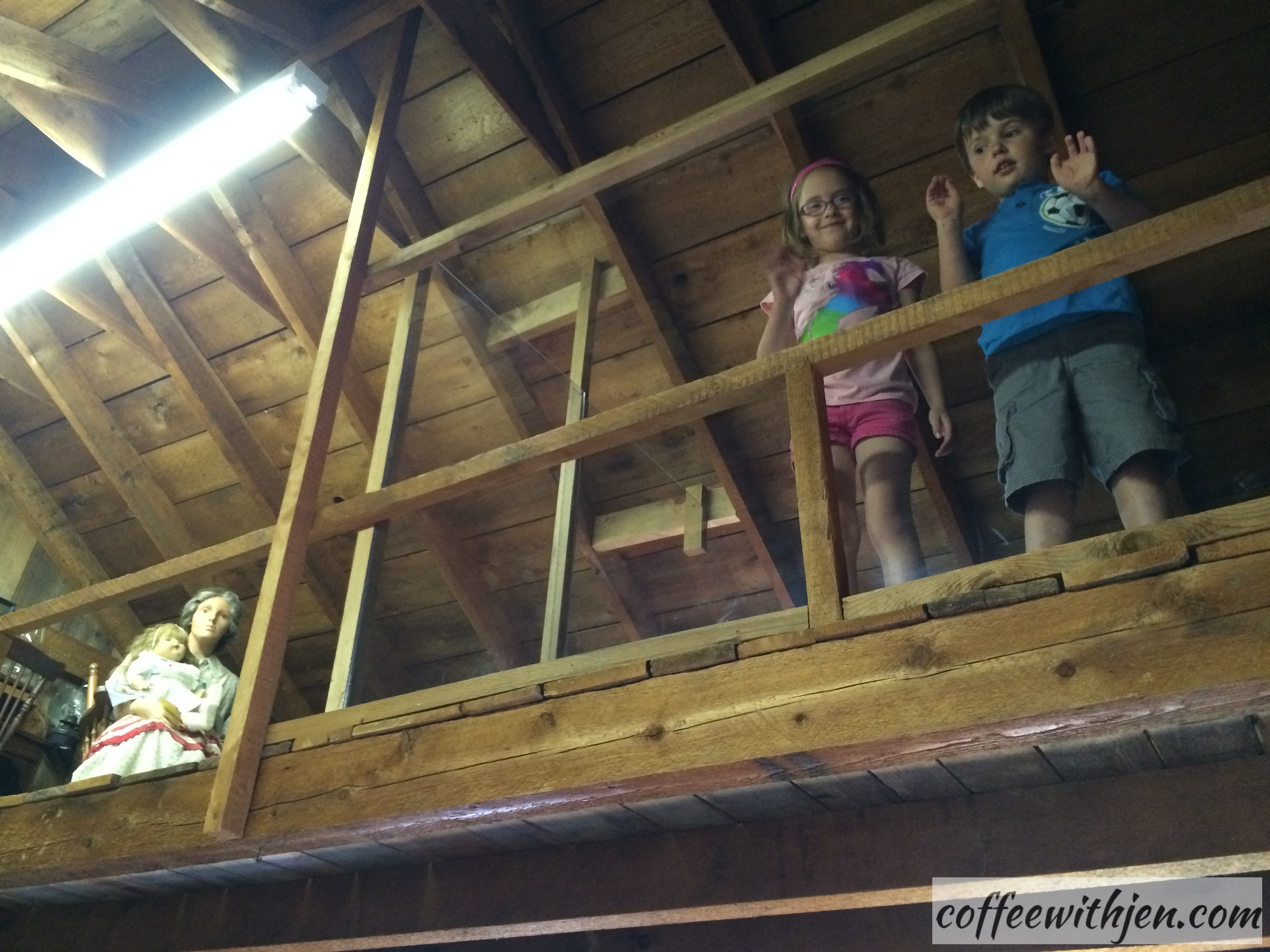The Kids' Zone- They even got to climb up into the loft like Mary and Laura! 